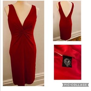 Wow 90’s Red knit crepe Cocktail dress size 6/8